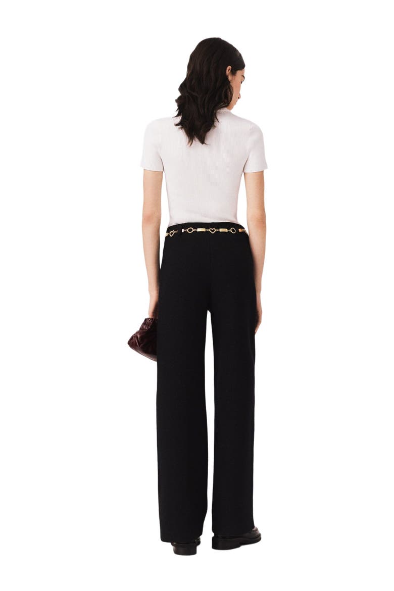 Lurex tweed trousers, Alternate, color, Black