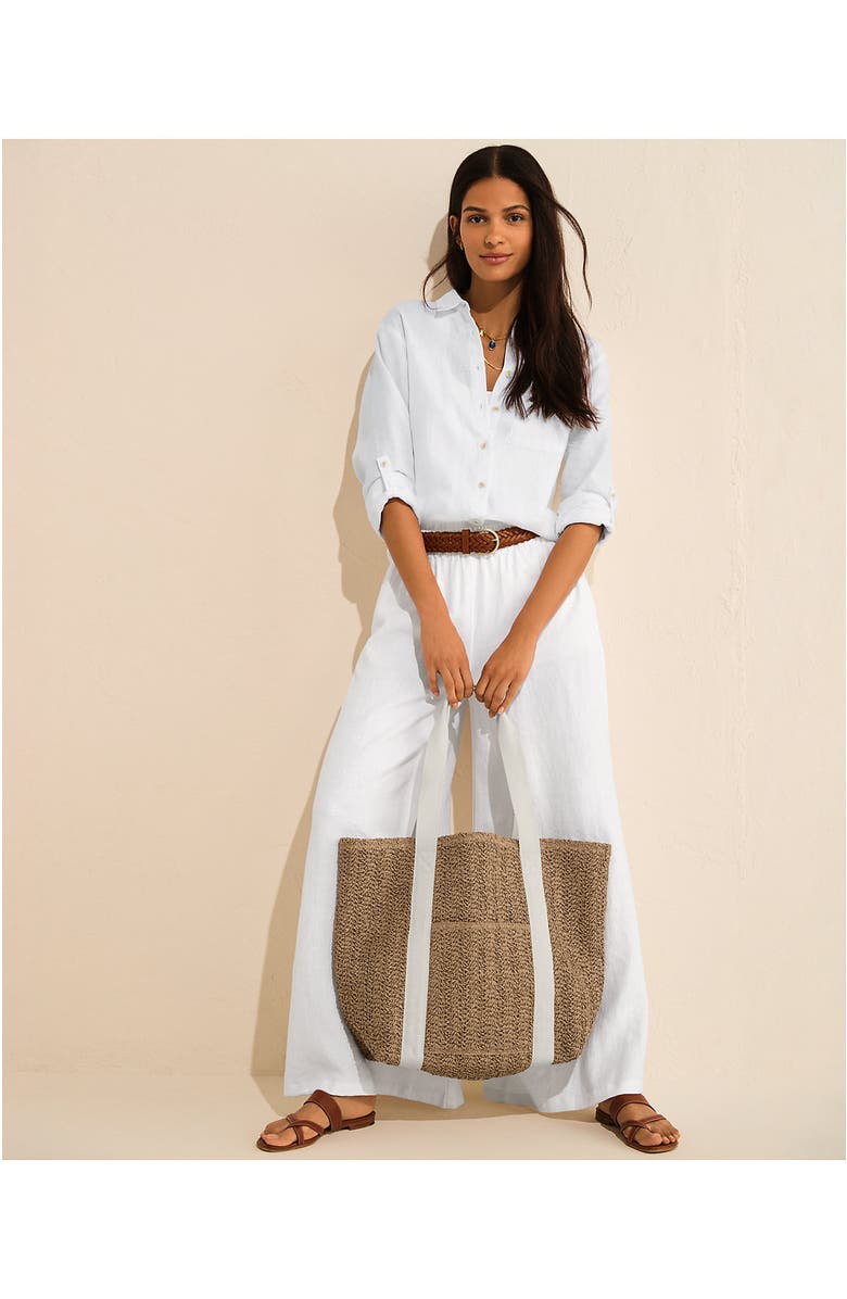 Lands' End Linen High Rise Palazzo Pants, Alternate, color, White