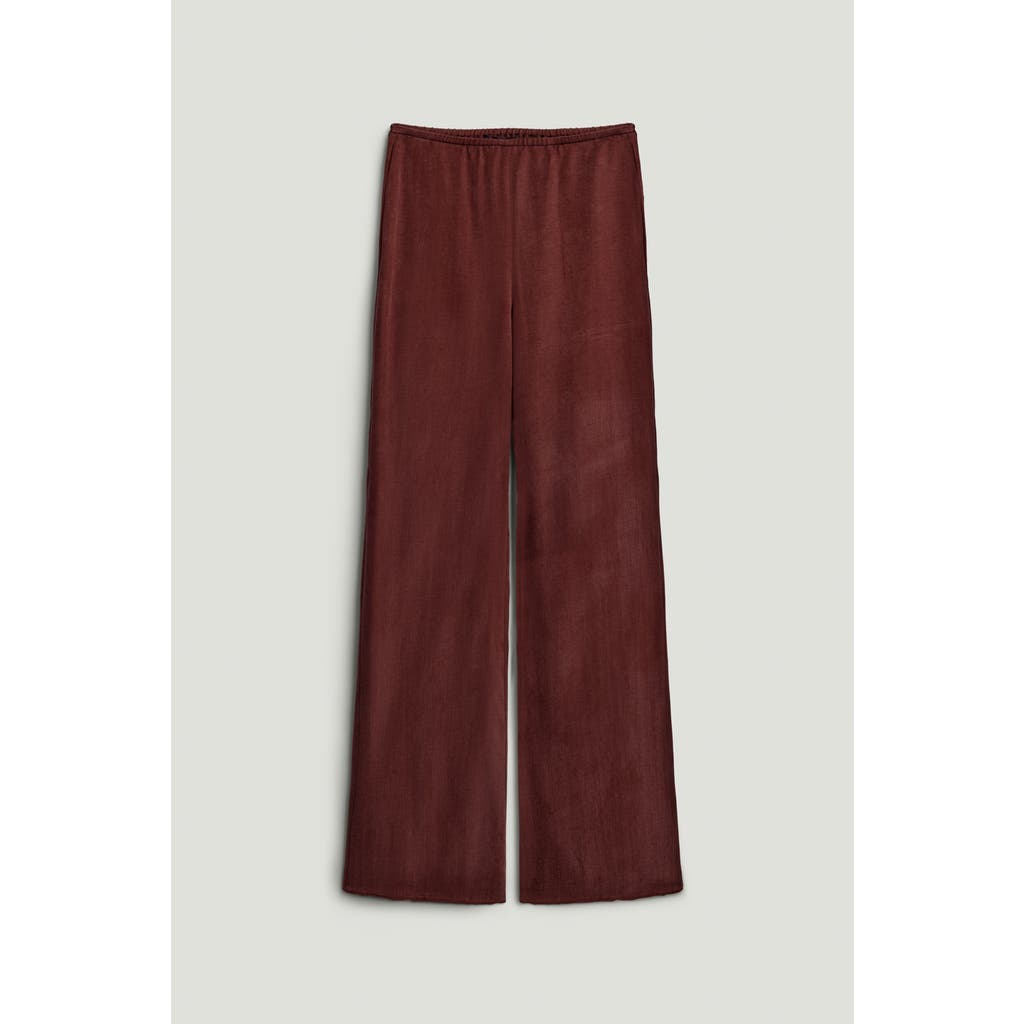 Nocturne Fluid Tailored Wide-leg Pants In Burgundy