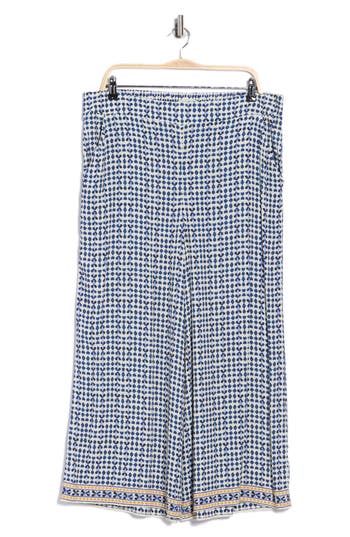 Max Studio Print Crop Wide Leg Pants