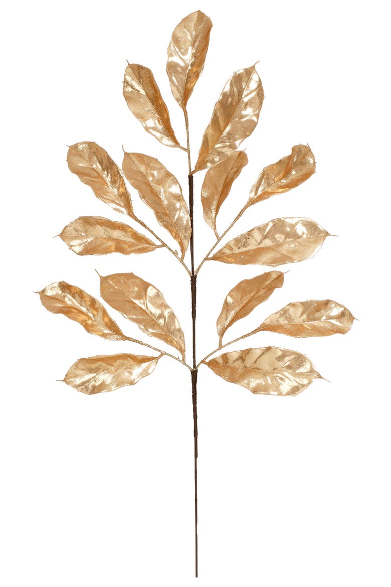 Magnolia Leaf Spray, Set of 6, Main, color, Gold