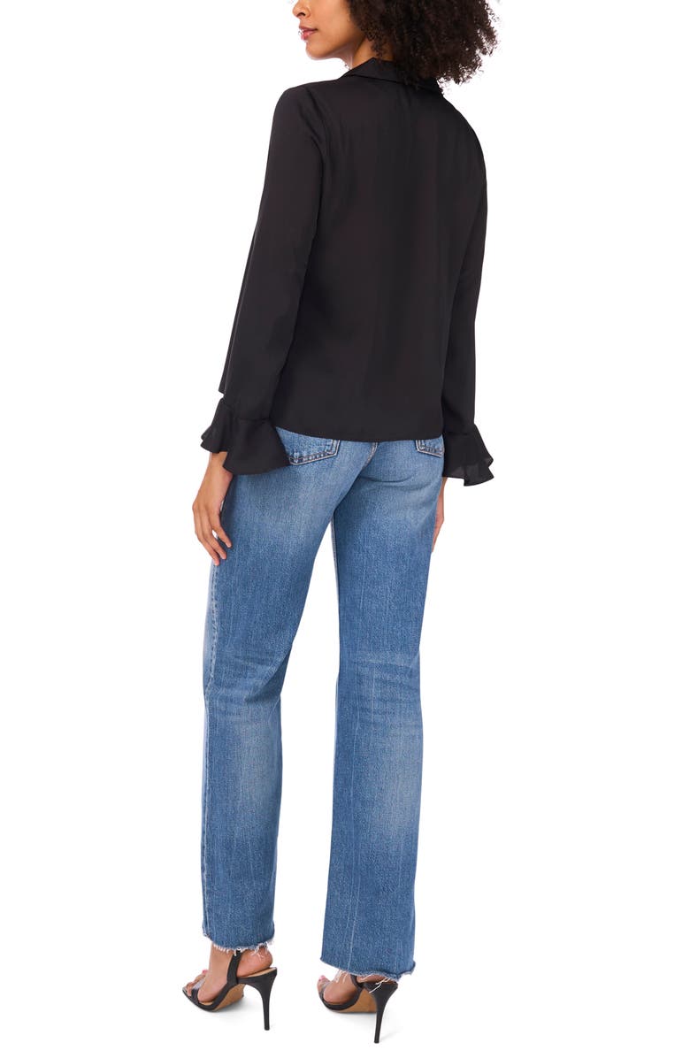1.STATE Button Front Long Sleeve Top, Alternate, color, Rich Black