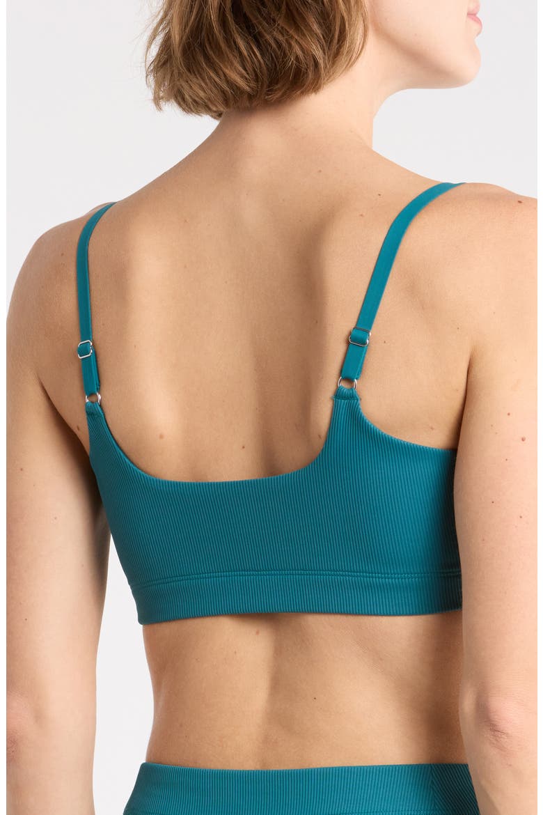 Ablaze Ribbed Performance Bra Top, Alternate, color, GULF COAST