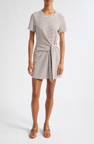 Veronica Beard Elvaris Stripe Short Sleeve Minidress