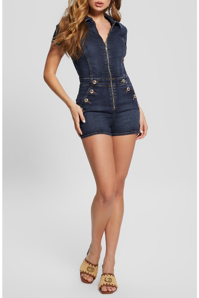 Janae Denim Romper, Main, color, SWIFT