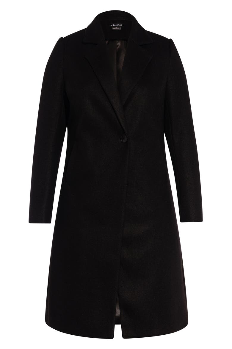 Single Button Peacoat, Alternate, color, BLACK