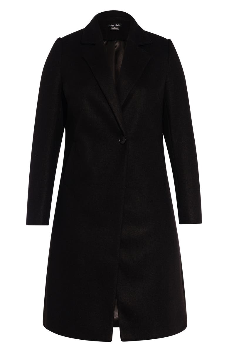 City Chic Single Button Peacoat, Alternate, color, 