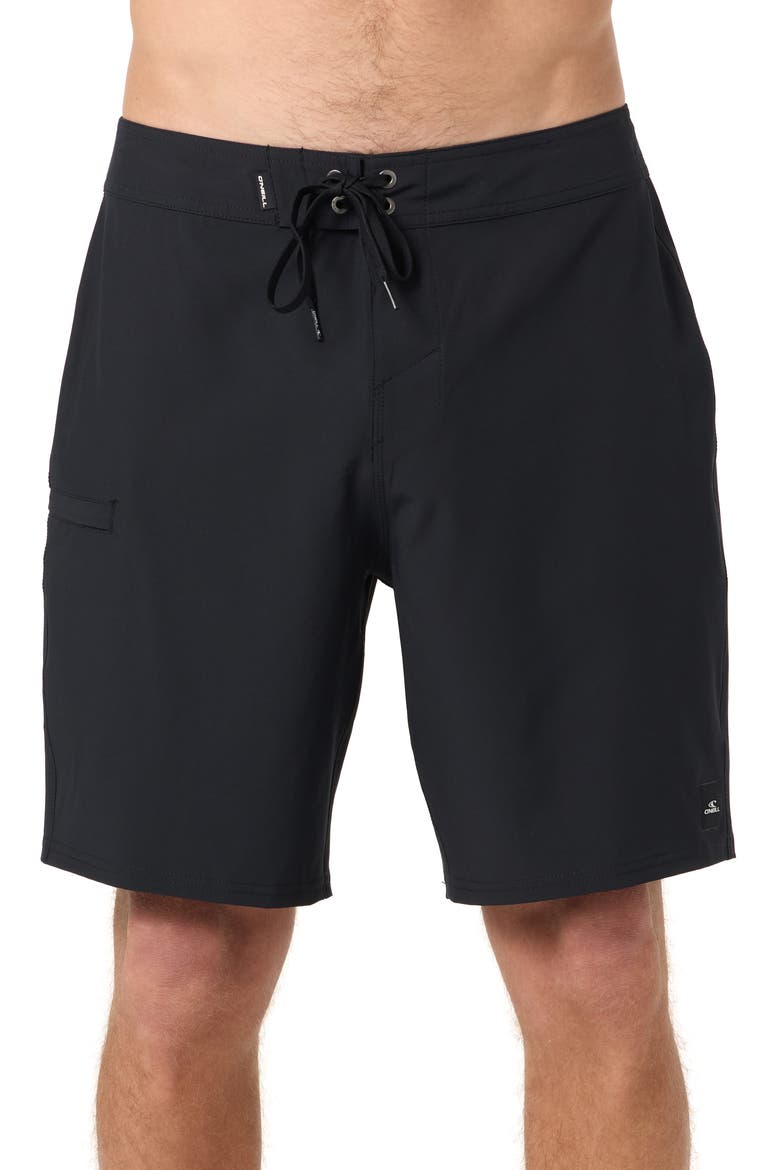 Hyperfreak Heat Solid Board Shorts, Main, color, BLACK