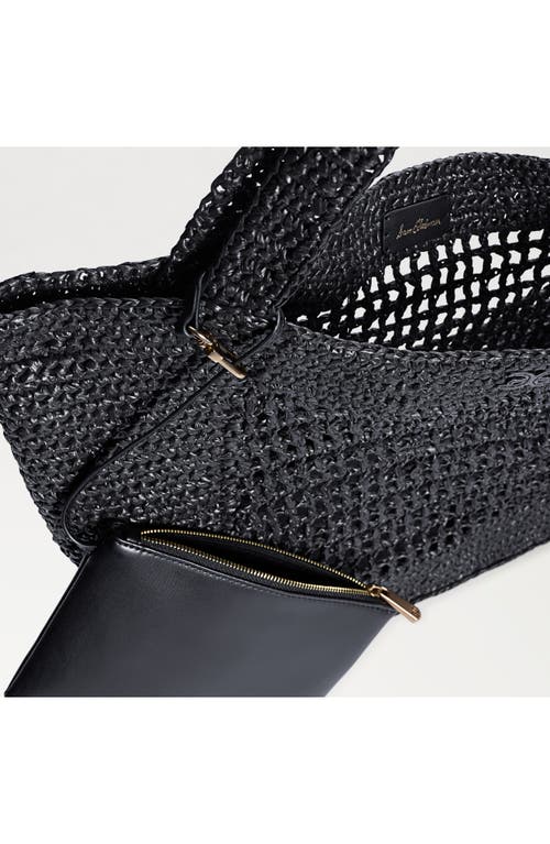 Sam Edelman Marcie Open Weave Raffia Tote In Black