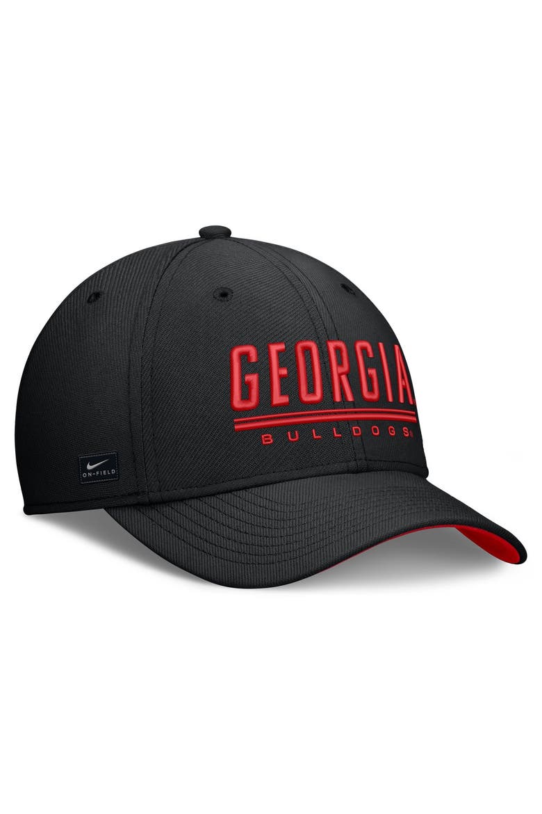 Men's Nike Black Georgia Bulldogs Game Day Rise Swooshflex Hat, Alternate, color, Black