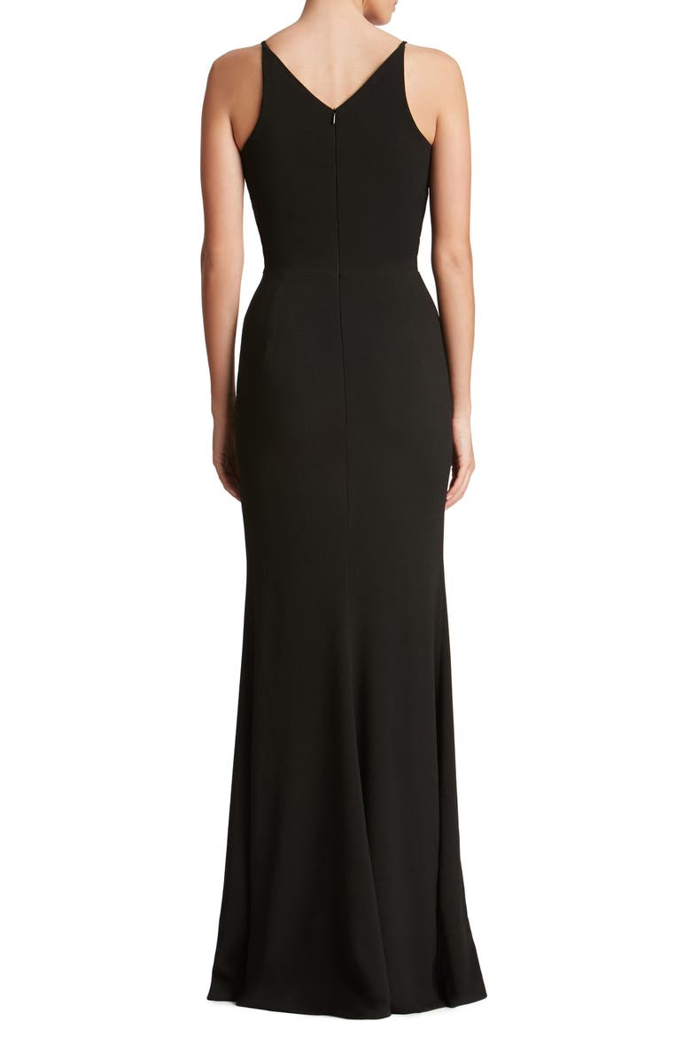 Iris Crepe Trumpet Gown, Alternate, color, BLACK