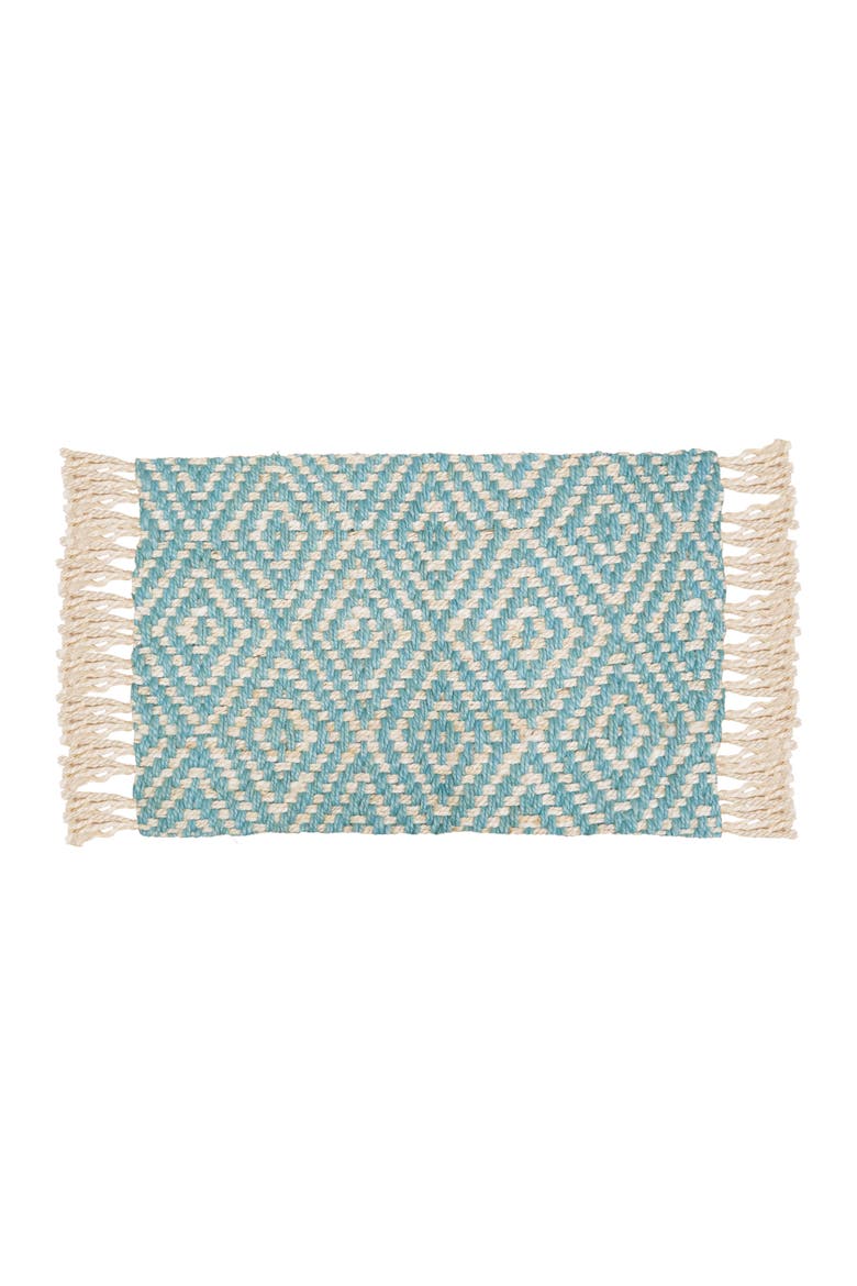 Fringed Diamond Surf Jute Rug, Main, color, Green