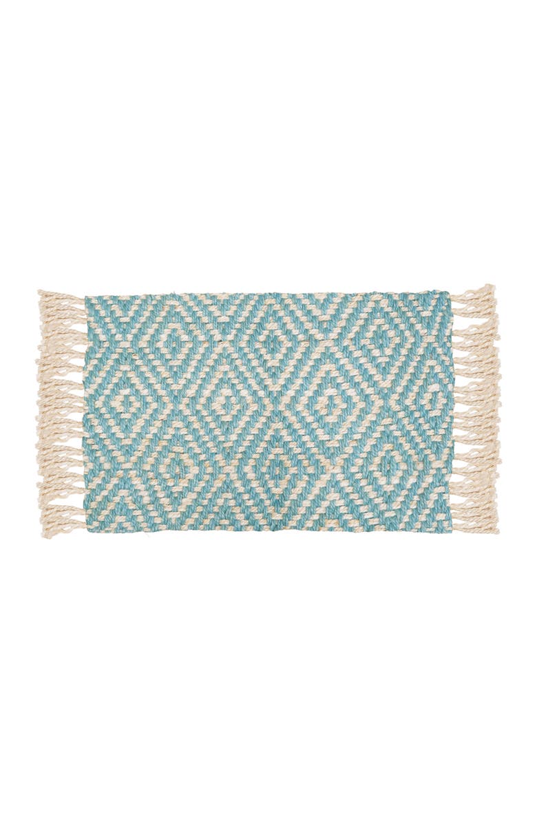 carol & frank Fringed Diamond Surf Jute Rug, Main, color, Green