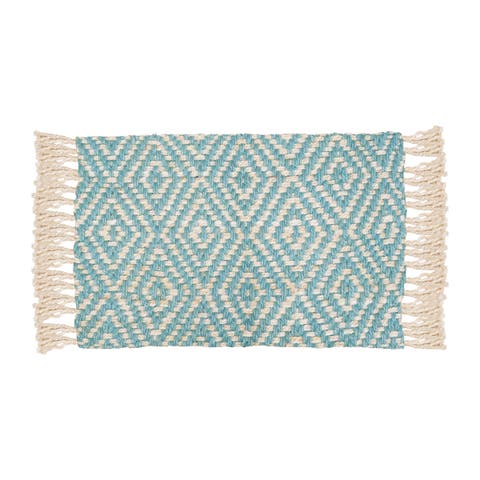 Fringed Diamond Surf Jute Rug