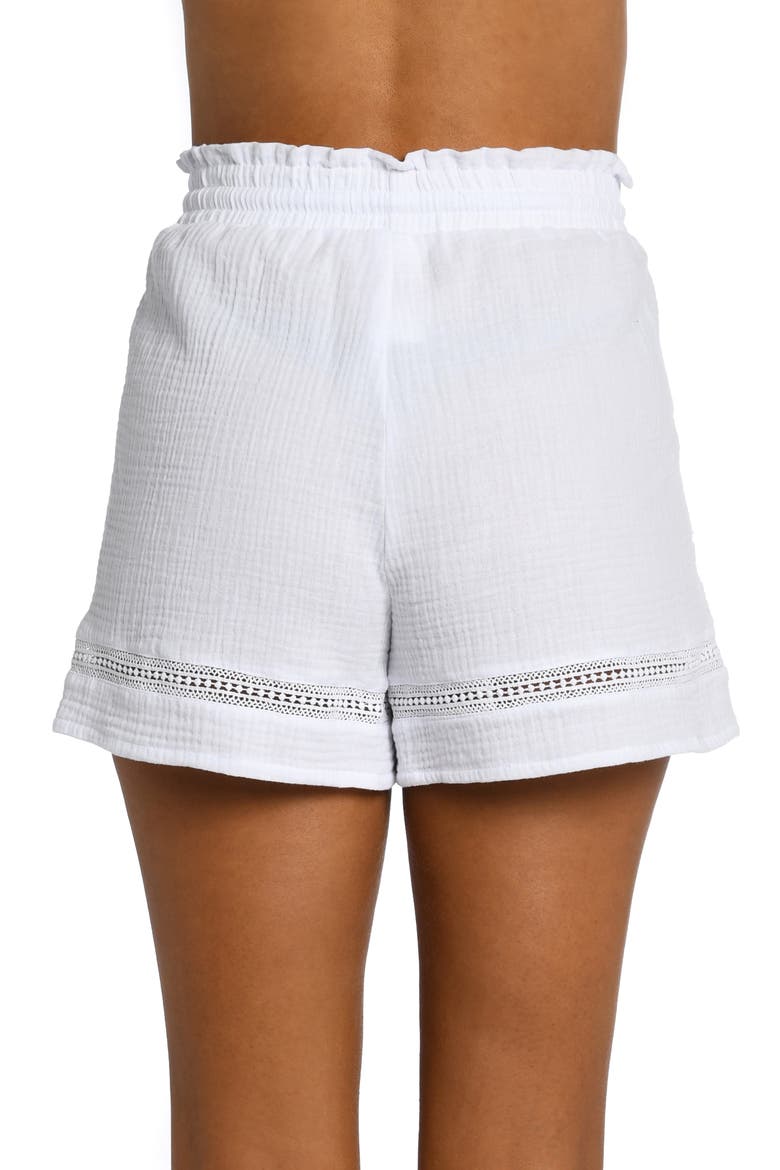 Beach Cotton Cover-Up Shorts, Alternate, color, WHITE