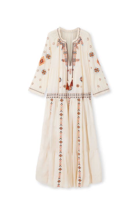 Arsia Navajo Crochet Caftano Dress