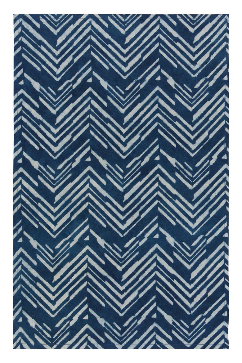 Set of 2 Block Print Tea Towels, Alternate, color, BLOCK PRINT INLET