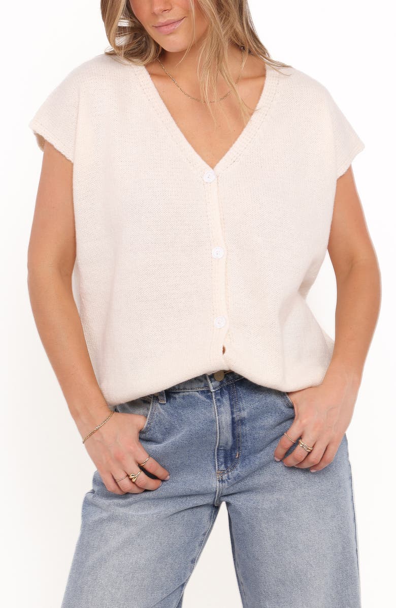 Petal & Pup Mariana Knit Sweater Vest, Main, color, Cream