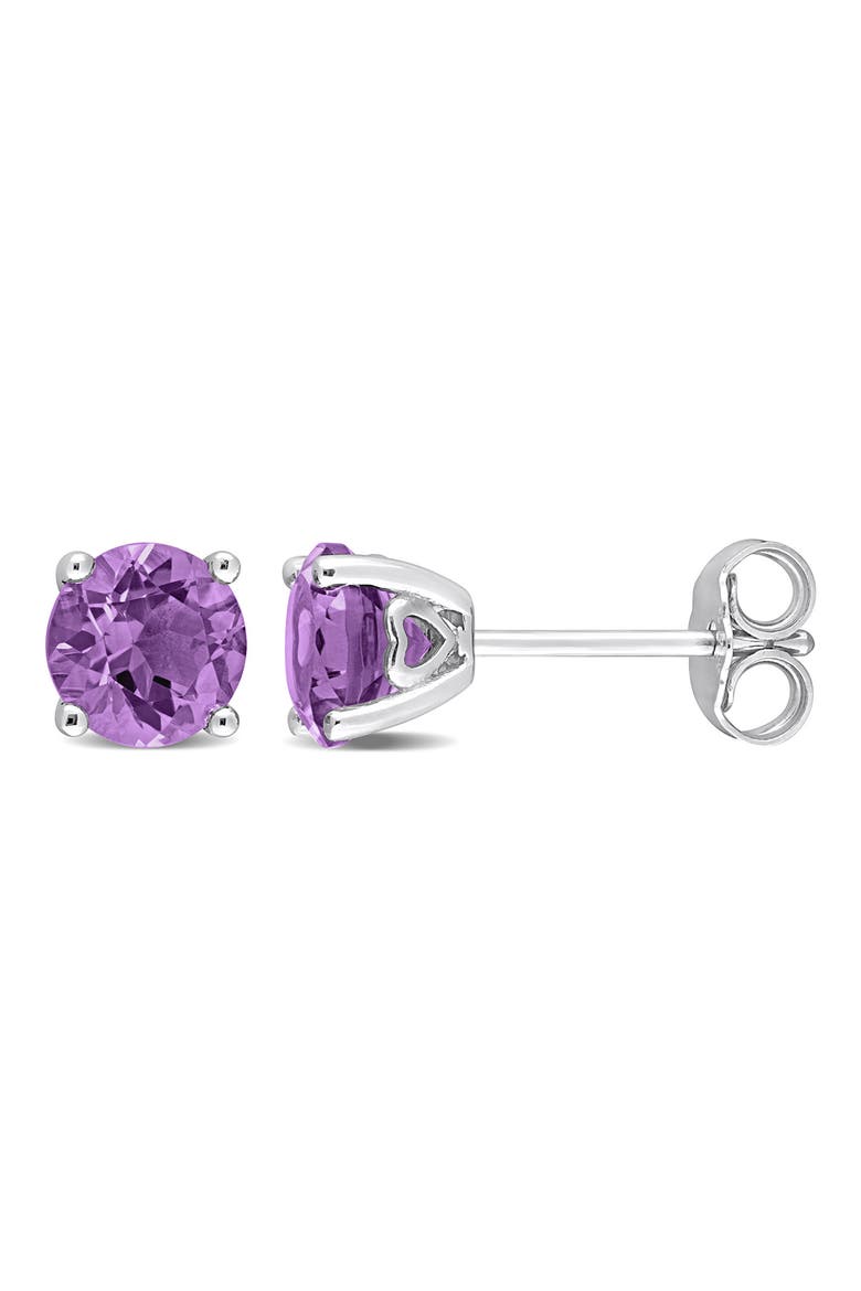 Sterling Silver Amethyst Stud Earrings - 1.30 ctw, Main, color, PURPLE