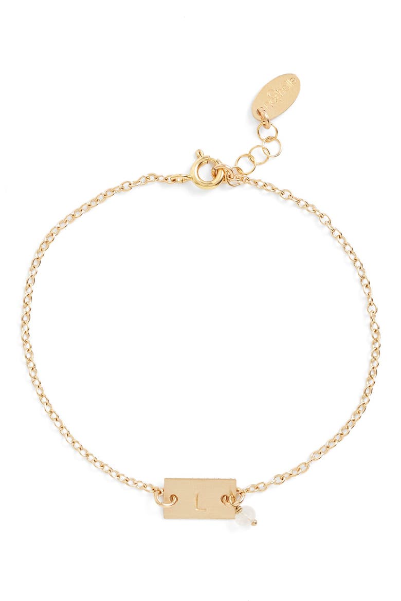 Shaka Initial 14k-Gold Fill Bar Bracelet, Main, color, 14K GOLD FILL L