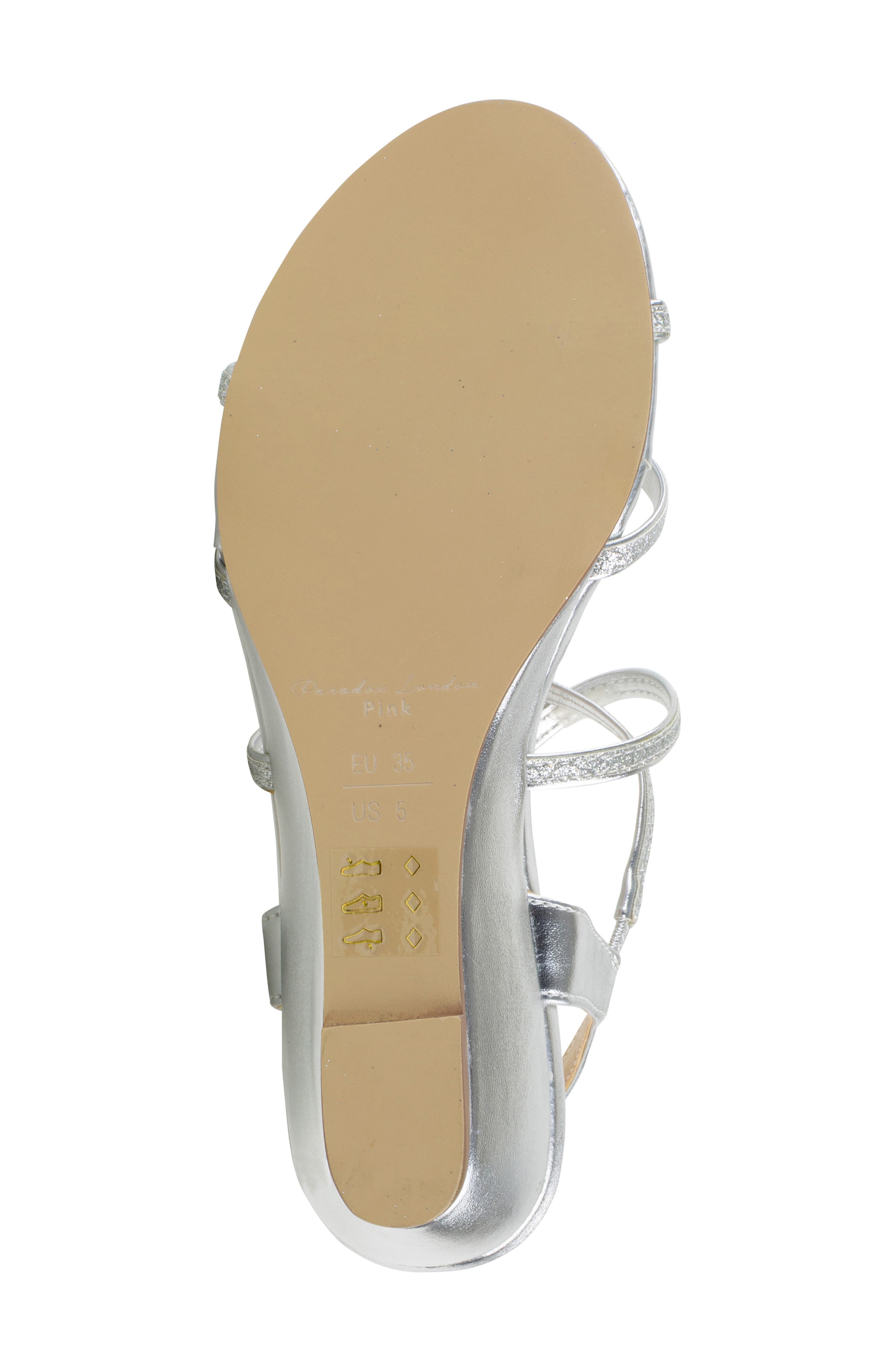 Kadie Wedge Sandal, Alternate, color, SILVER GLITTER