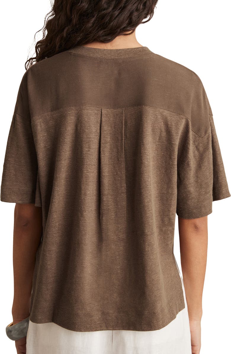 Reiss Ember Linen T-Shirt, Alternate, color, Brown