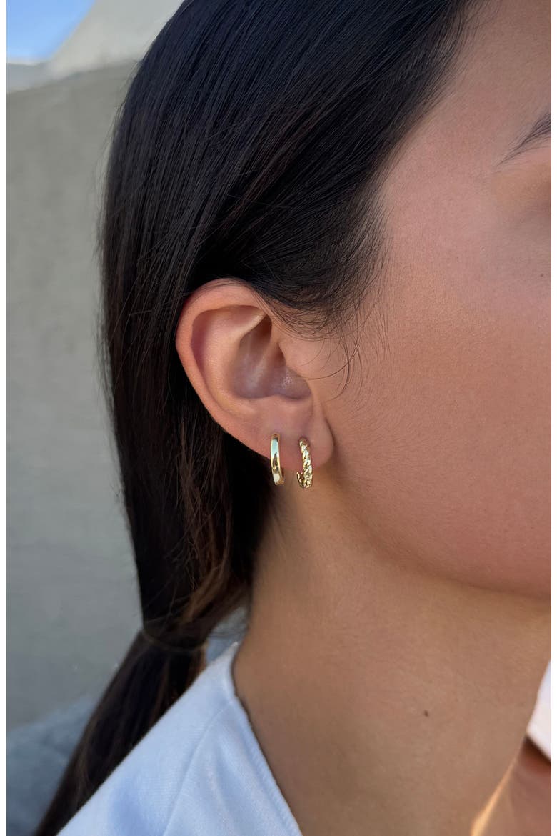 Set of 3 Hoop Earrings, Alternate, color, GOLD