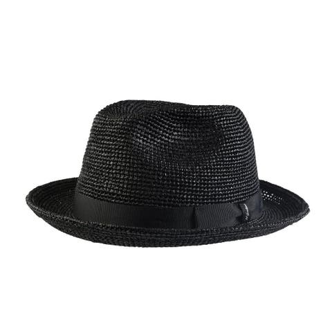 Men's Raffia Straw Hat with Grosgrain Hatband
