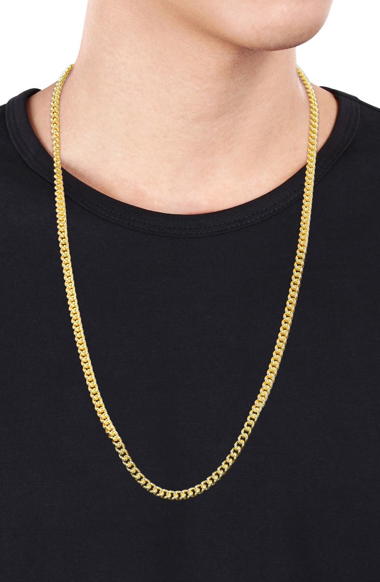 DELMAR 18K Gold Plated Curb Chain Link Necklace, Alternate, color, Yellow