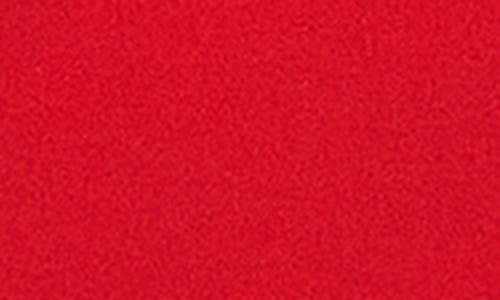 Tommy Hilfiger Short Sleeve Scuba Crepe Contrast Trim Dress In Red
