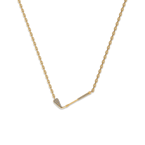 The Golf Club Necklace, White Diamond Pavé