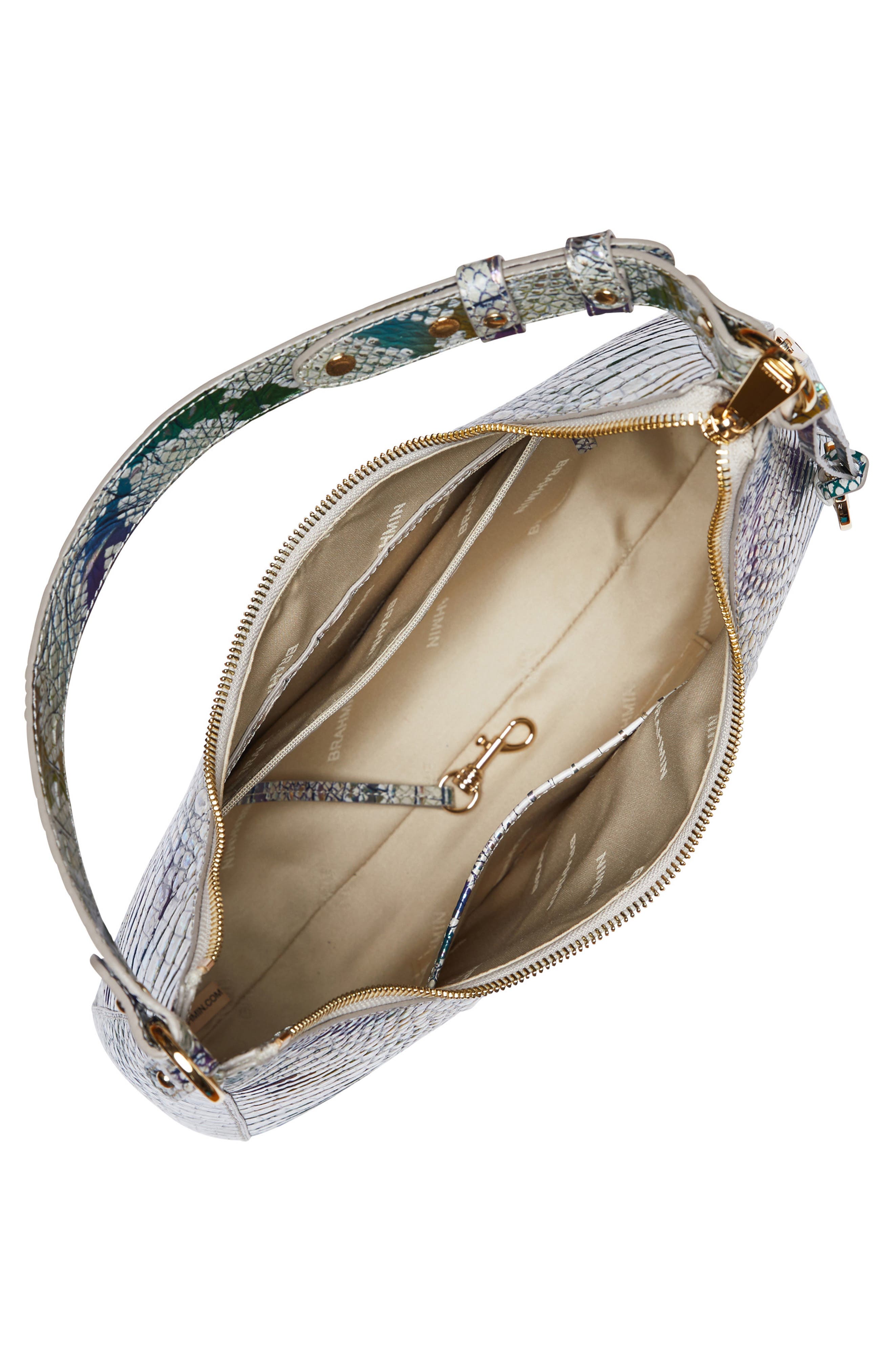 Brahmin Tabitha Croc Embossed Leather Shoulder Bag, Alternate, color, 