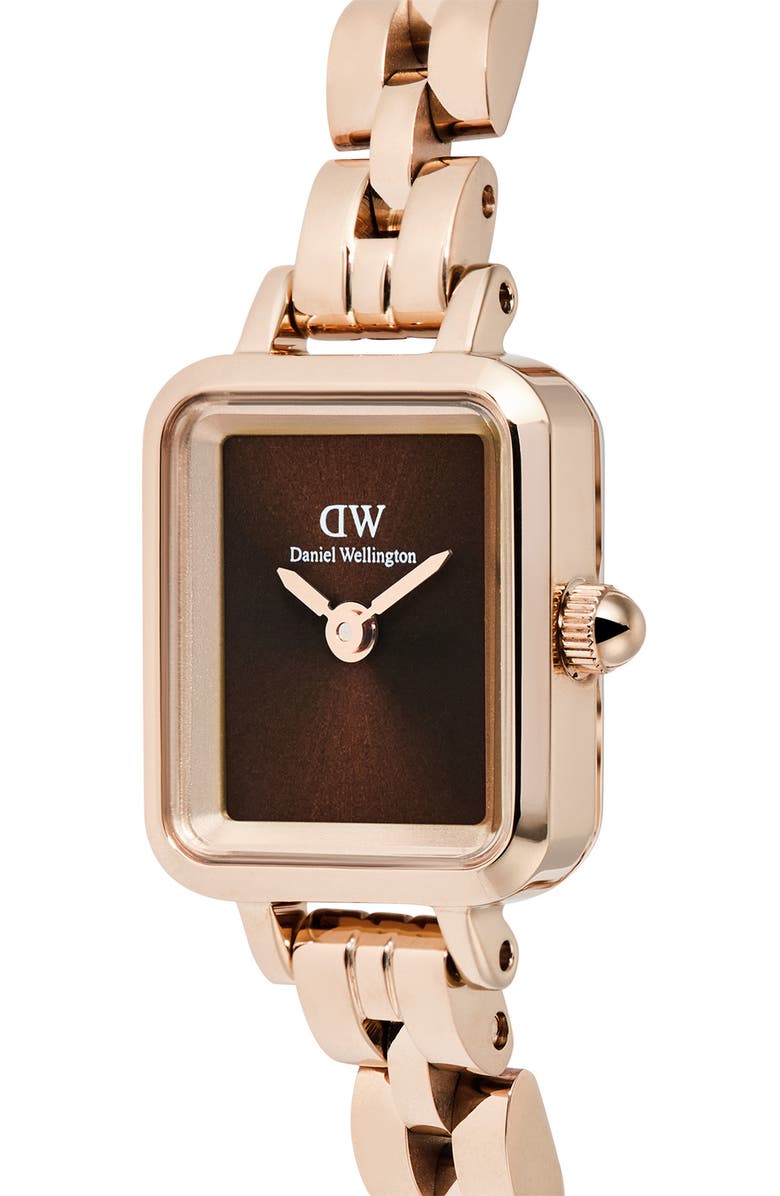 Daniel Wellington Quadro Mini Bracelet Watch, 15mm x 18mm, Alternate, color, Rose Gold