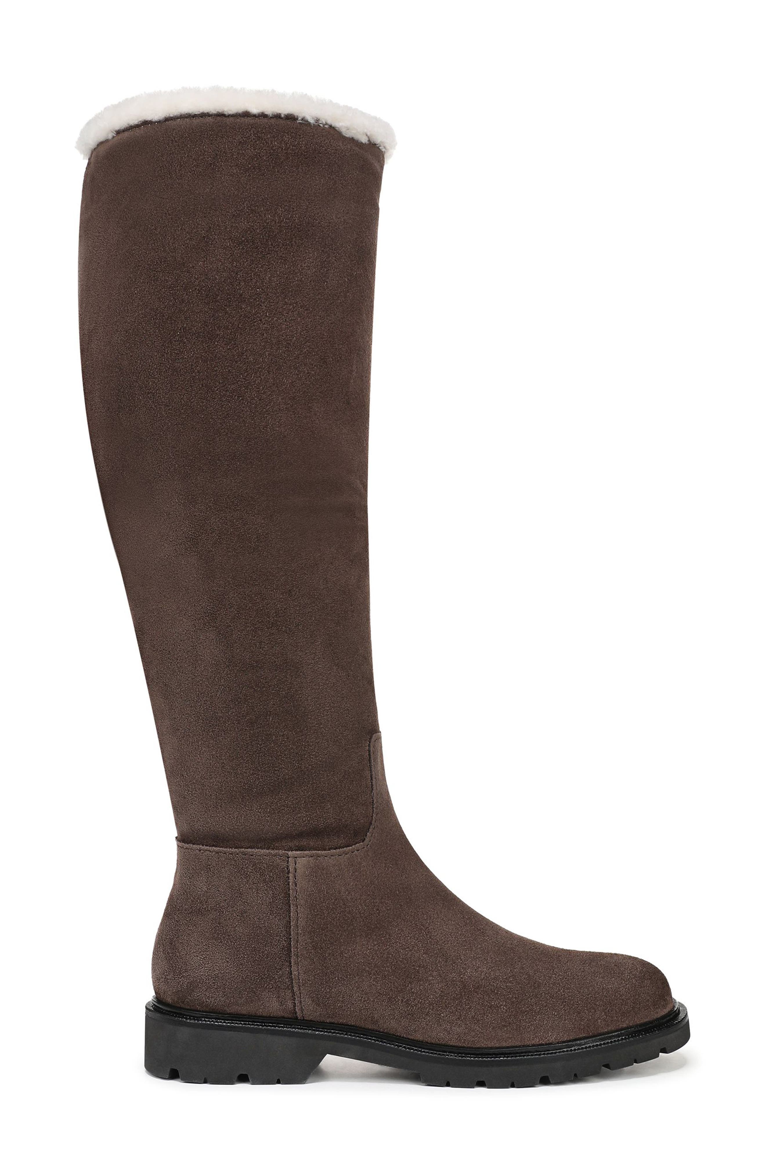 Vince Sibelle Genuine Shearling Knee High Boot, Alternate, color, Truffle