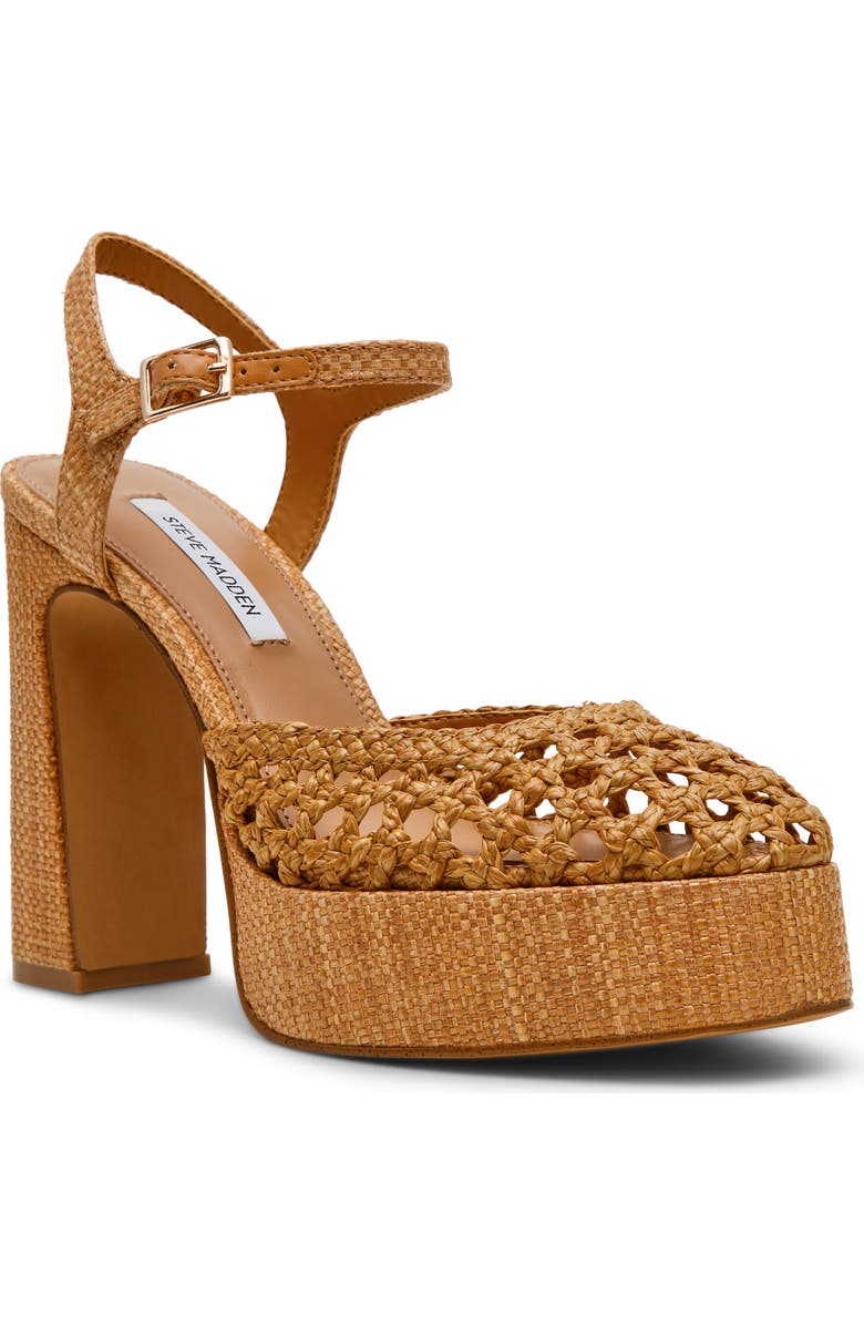 Steve Madden Lexie Ankle Strap Platform Pump, Main, color, Cognac