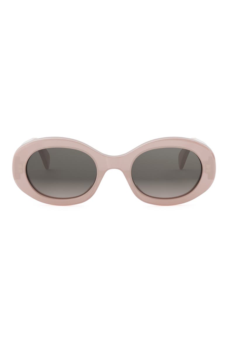 Triomphe 52mm Oval Sunglasses, Main, color, PINK/ GRADIENT SMOKE