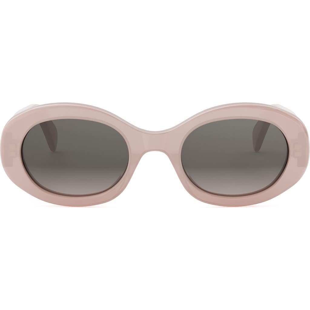 Celine Triomphe Acetate Oval Sunglasses In Neutral