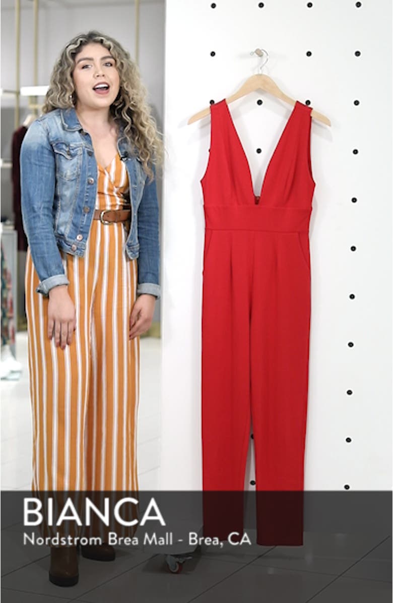 Plunge Neck Jumpsuit, sales video thumbnail