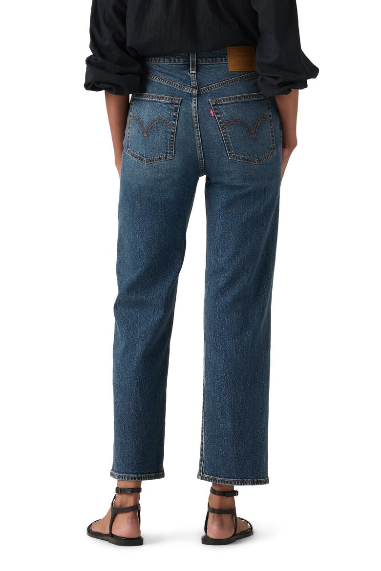 Ribcage High Waist Ankle Straight Leg Jeans, Alternate, color, ANALYZE THIS LTW