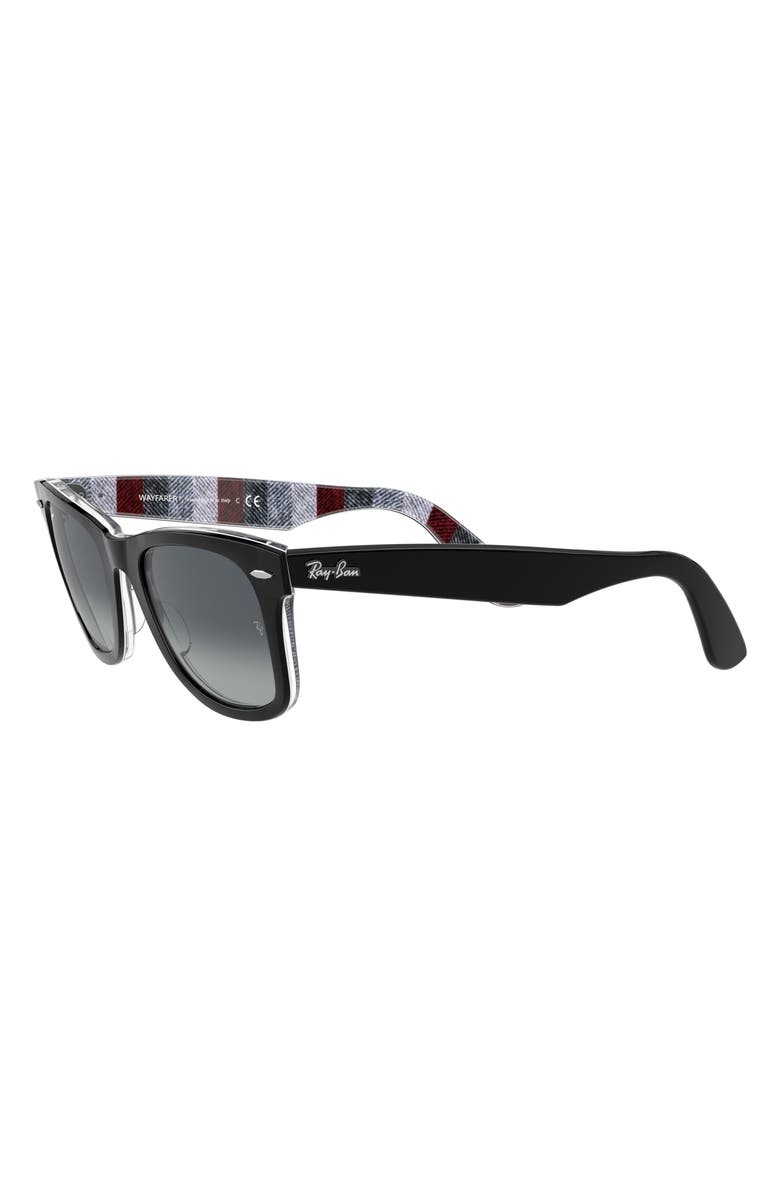 Ray-Ban Classic Wayfarer 50mm Sunglasses, Alternate, color, Black Chevron Grey / Burgundy