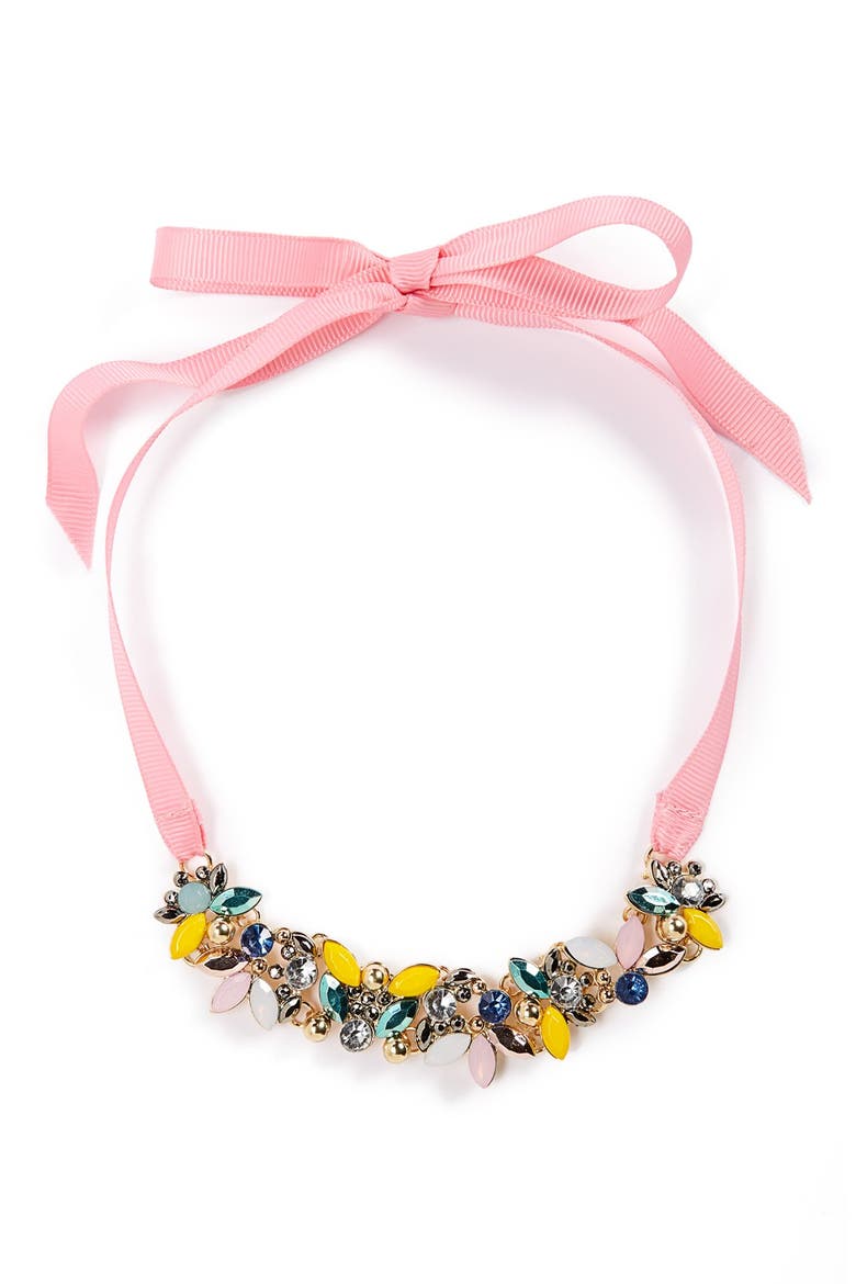 Multi Jewel Necklace, Main, color, PINK