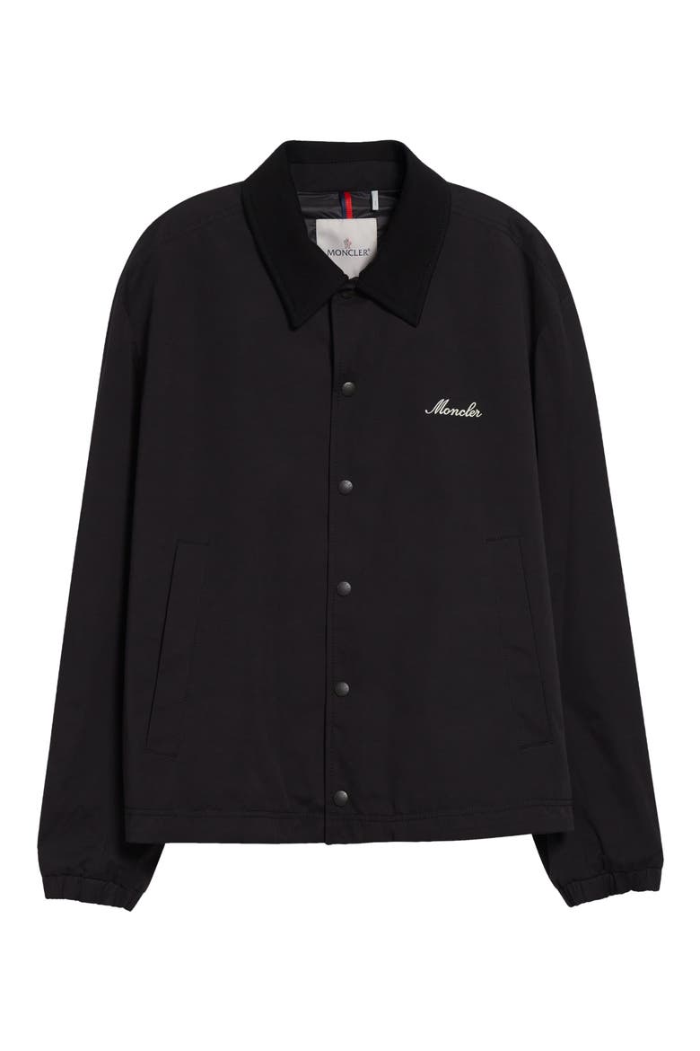 Arinell Logo Embroidered Shirt Jacket, Alternate, color, BLACK