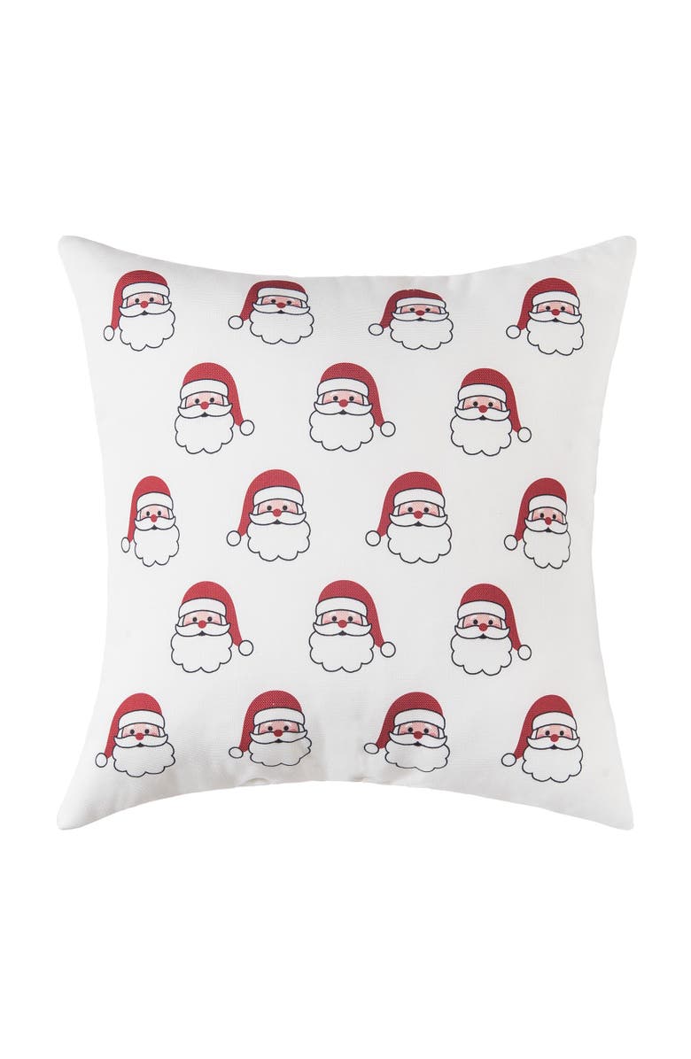 C&F Home Santa Season Christmas Throw Indoor/Outdoor Accent Pillow, 18" x 18", Main, color, Red