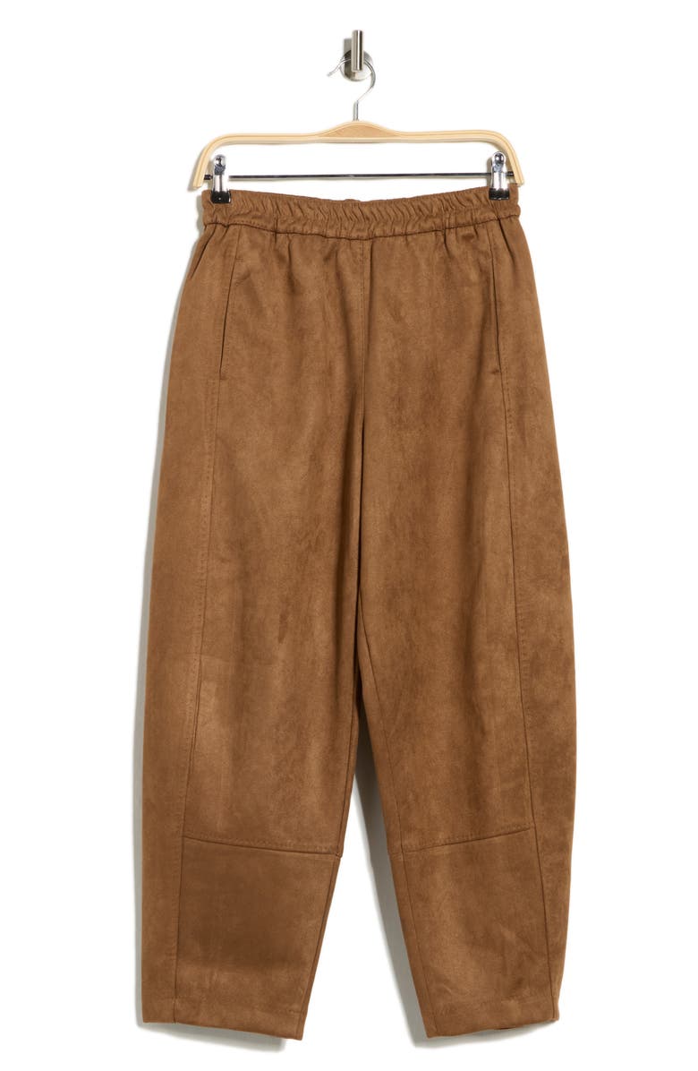 MAX STUDIO Faux Suede Barrel Pants, Alternate, color, Vicuna-Vicuna