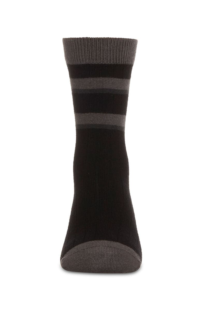 MeMoi Tonal Stripe Rich Crew Sock, Alternate, color, Black