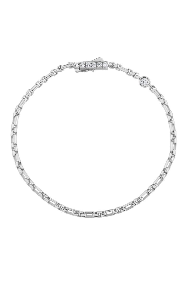 Layer Up Box Chain Bracelet, Alternate, color, PURE PLATINUM / CLEAR STONE