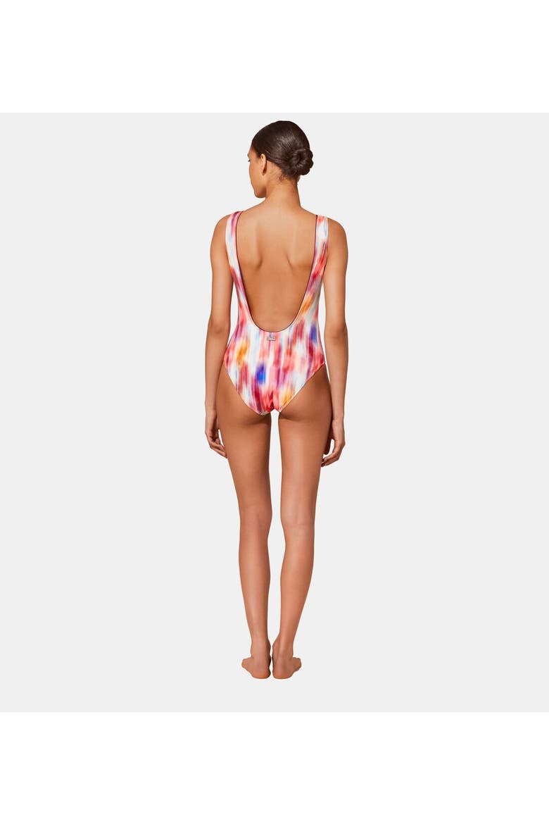 Women's Ikat Flowers Lace-Up One-Piece Swimsuit, Alternate, color, MULTICOLOR