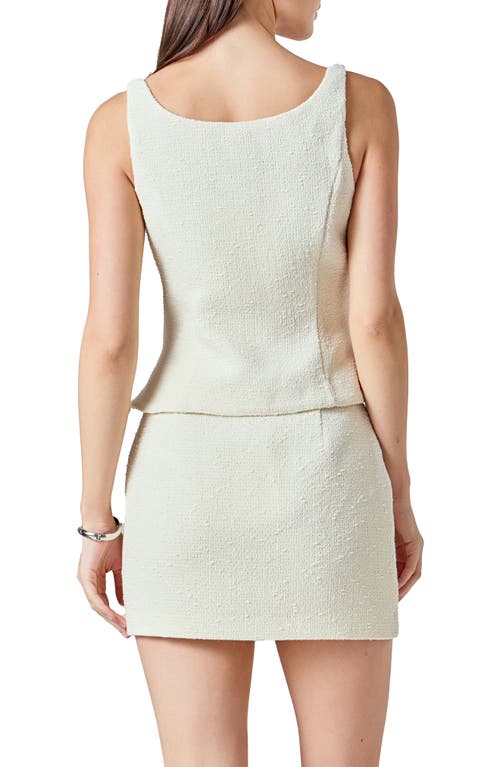 Endless Rose Tweed Tank In White