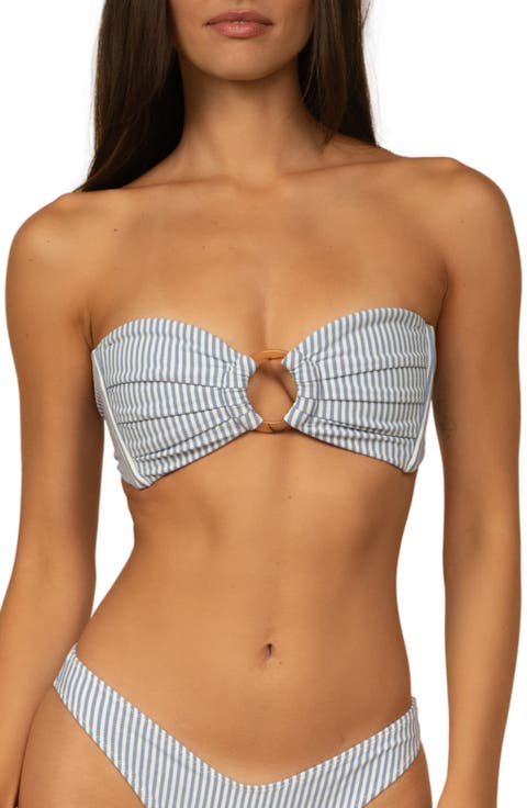 Tori Stripe Strapless Bikini Top
