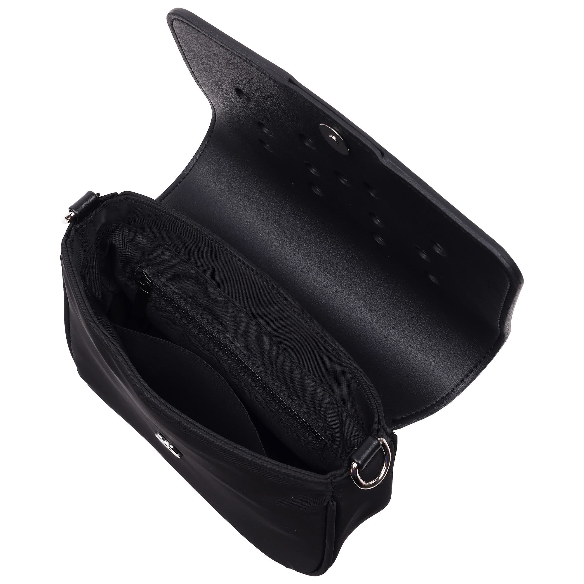 Classic Molded Crossbody Bag Jibbitz Compatible Adjustable Shoulder Purse, Alternate, color, BLACK